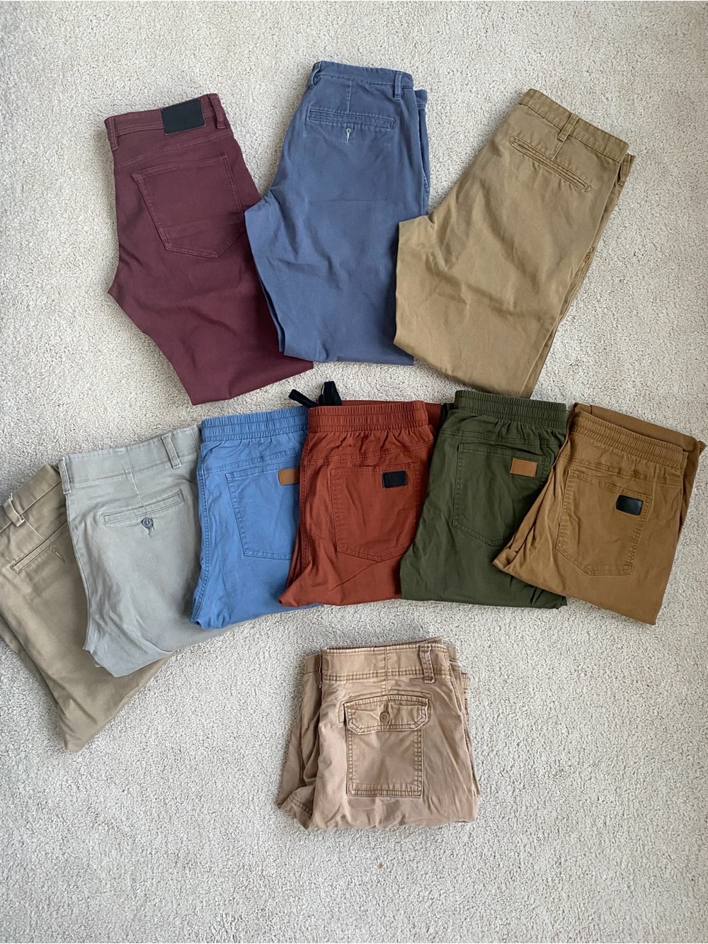 Men’s 9 Long Pants + 1 Cargo Shorts